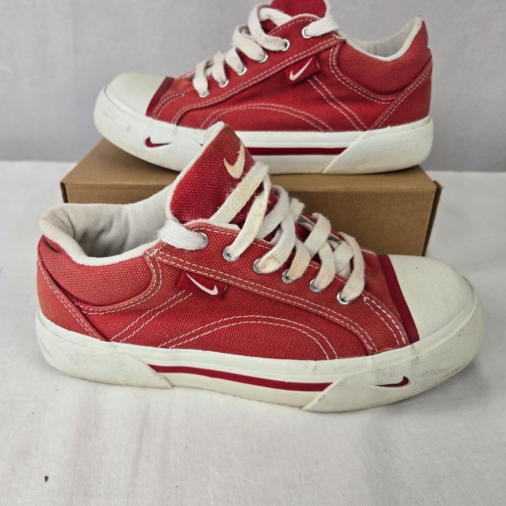 VTG Nike Court Hermosa Canvas Red Low Top Sneakers Very Rare 143020 US 5.5 Women